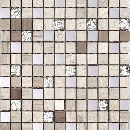 MG LIMESTONE GLASS MIX MOSAIC TILES – GLOSS