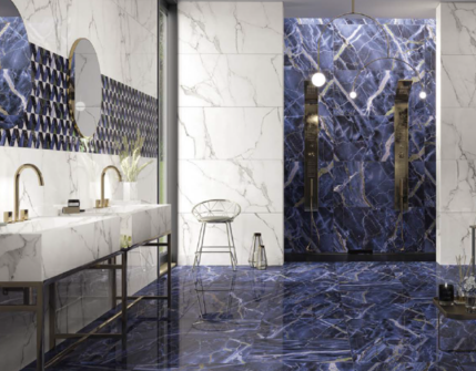 Transform Your Bathroom with Blue Floor Tiles