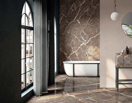 Enhance Your Bathroom Design with Stunning Brown Tiles